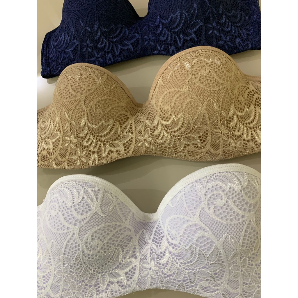 Sutiã Tomara que Caia com Bojo e Alça Removível com Renda