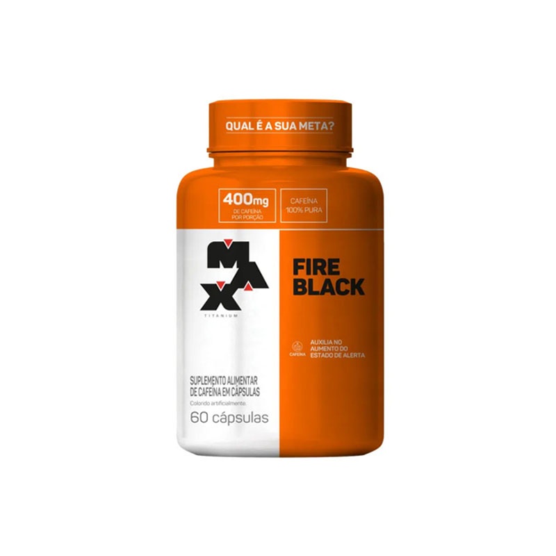 Termogenico Cafeina Fire Black - 60 Cápsulas - Max Titanium