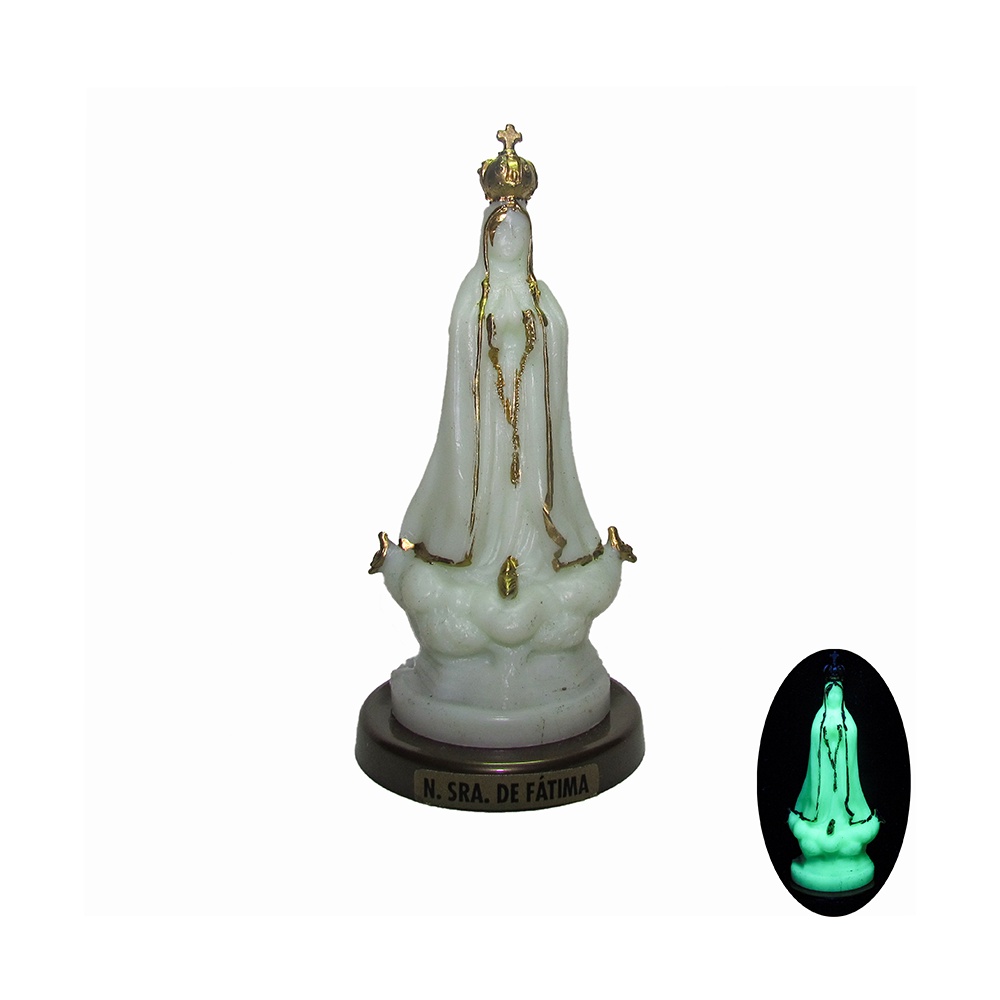 Imagem Fosforescente Imagem Nossa Senhora de Fátima Rosário  Imagem Brilha no Escuro