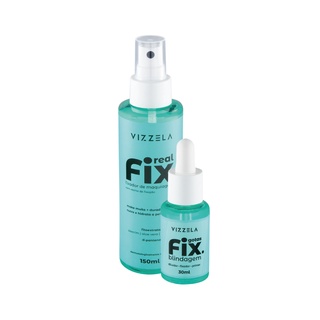 Kit Gotas Fix Diluidor Blindagem + Fixador Maquiagem Real Fix Vizzela