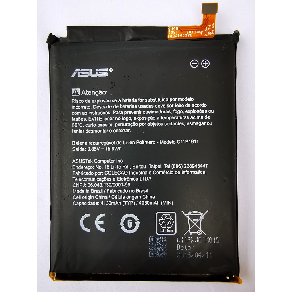 Bateria C11P1611 4130mah Asus Zenfone 3 Max ZC520TL e Max Plus M1 ZB570TL  Retirada | Shopee Brasil