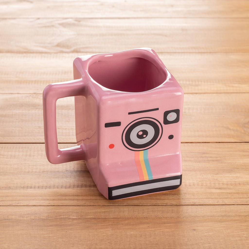Caneca Camera Fotografica Insta Rosa  350 ml