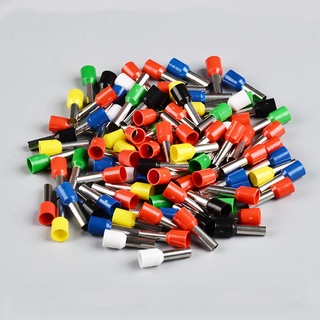 100 Peças Terminais Elétricos Ilhós Terminal Tubolar Simples Pré Isolado 2,5mm VE