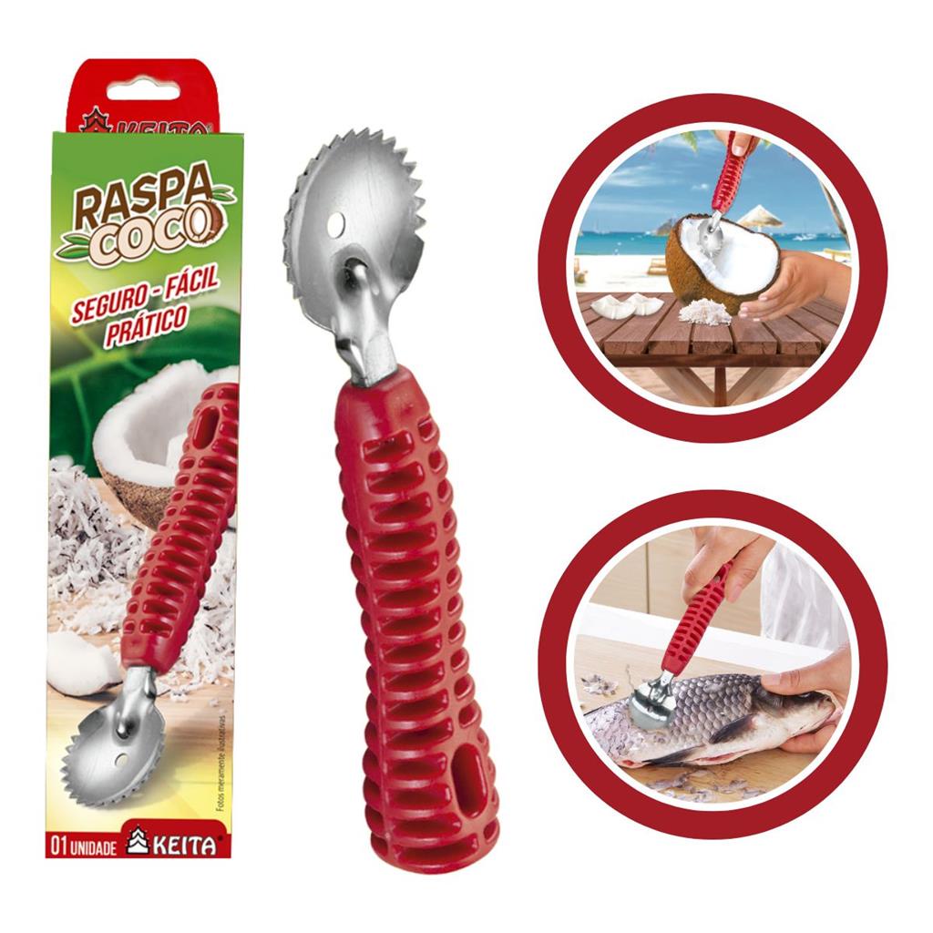 Raspa Raspador de Coco Cocada Peixe Colher Aco Inox Manual