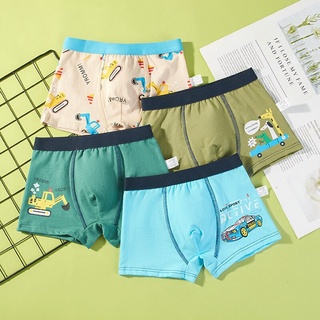 4 peças de roupa íntima infantil de algodão puro meninos cueca boxer meninos calça de quatro cantos cueca de bebê calções de estudante