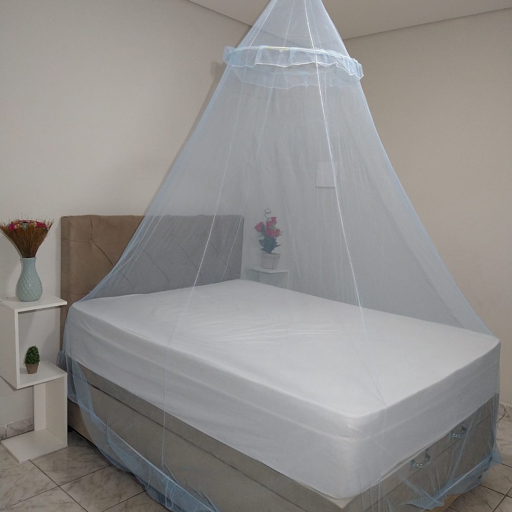 Mosquiteiro renda filó serve cama casal e solteiro para proteger de mosquitos e pernilongos