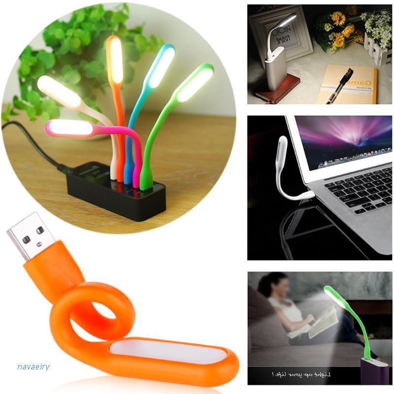 USB LED book Torch Light Lamp Flexible Silicone Keyboard Reading Laptop Random 