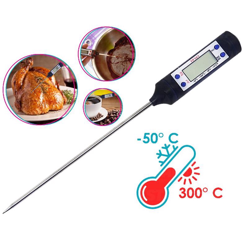 Termômetro Culinário Digital T/ Espeto Alimento Cozinha Liquido