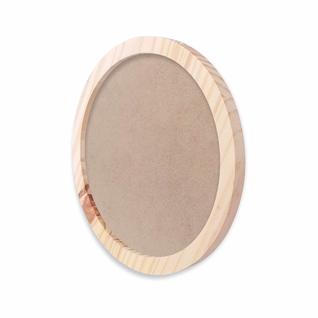 Moldura Redonda em Madeira de Pinus Natural -  para Quadros Decorativos com Fundo MDF e PVC Antirreflexo em Oferta na Shopee