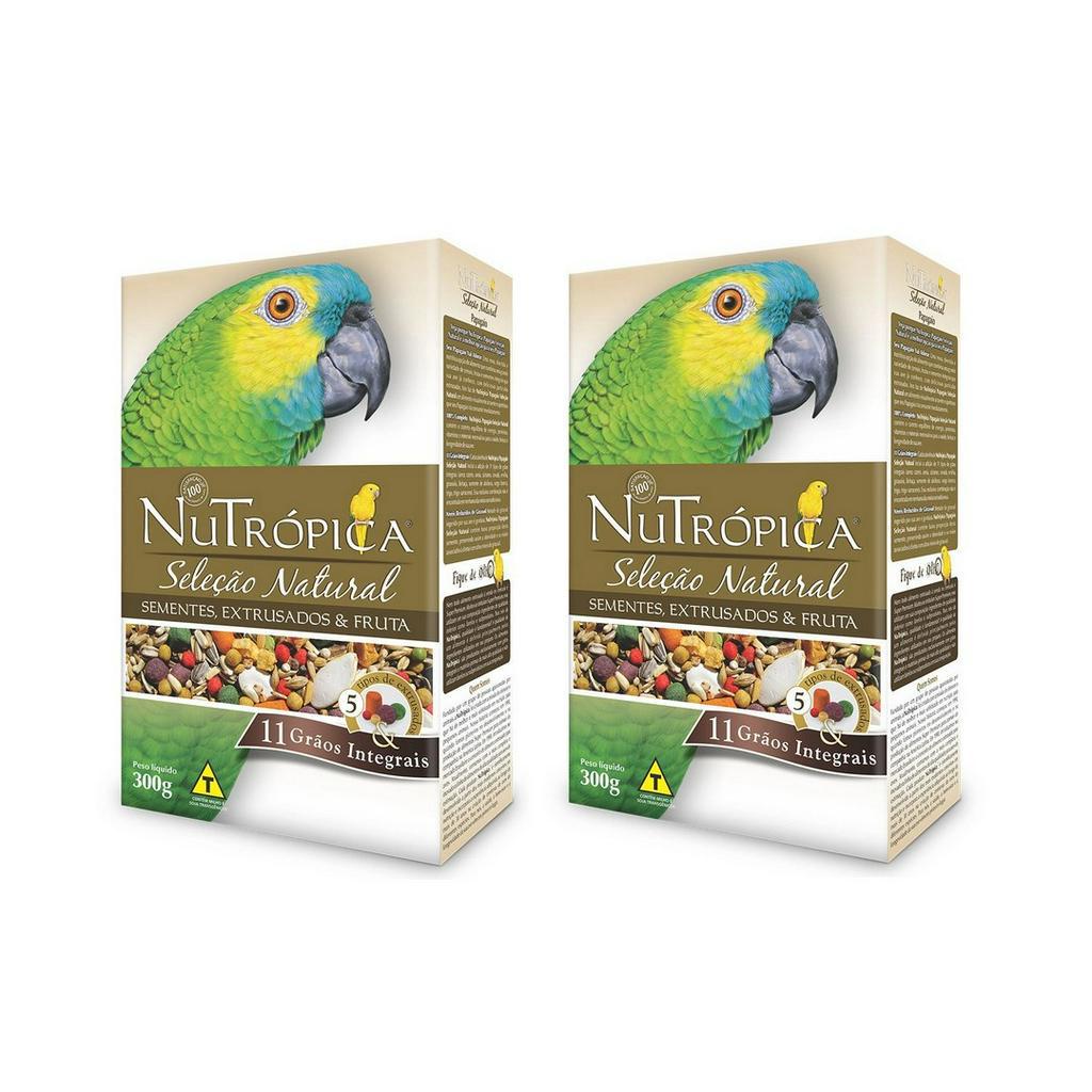 Kit 2 Unidades Ração Seleção Natural Papagaio 300g Nutrópica