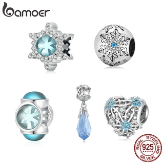 Bamoer Miçangas 925 Prata Gelo E Neve Série Mundo Encantos Para Colar Diy Bracelet Acessórios
