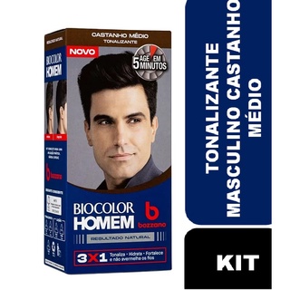 Tonalizante Bozzano Biocolor Homem Castanho Médio em Oferta na Shopee