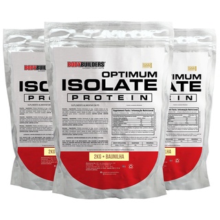 Kit 3x Whey Protein Isolado Optimum Isolate 2kg - Bodybuilders Suplemento alimentar em pó para ganho de massa muscular