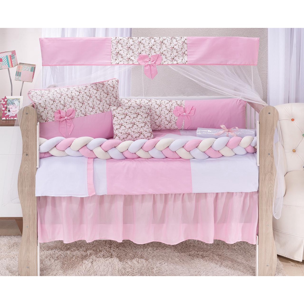 Kit Protetor para berço americano luxo menino menina diva enxoval completo baby