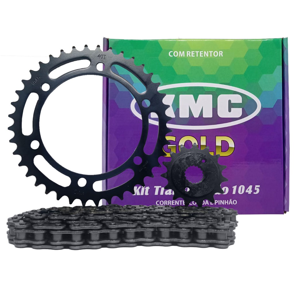 Kit Transmissão Relação Falcon Nx 400 Honda Corrente Com Retentor Kmc Gold - 80464 Aço 1045 em Oferta na Shopee