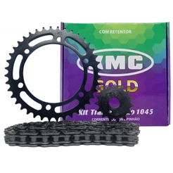 Kit Transmissão Relação Falcon Nx 400 Honda Corrente Com Retentor Kmc Gold - 80464 Aço 1045