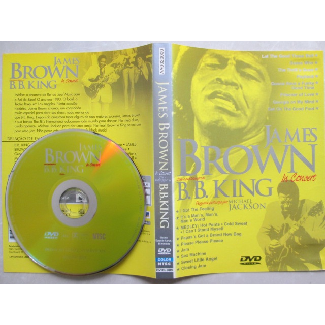 DVD / JAMES BROWN / In Concert / B.B King / Michael Jackson / Impecável / Original / Midia Exelente Nova