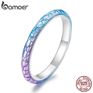 Anéis Bamoer Balança De Peixe Colorida 925 SterlingColorful Para Jóias Femininas