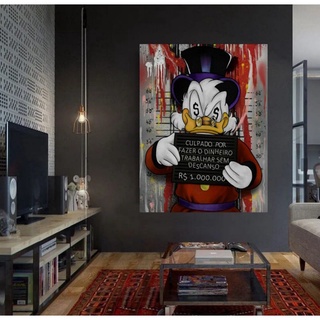 Quadro 60x40 CM Decorativo GRANDE Alta Resolução Para Sala Quarto Escritório Quadro Tio Patinhas Decoração - Move em Oferta na Shopee