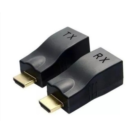 2pçs Extensor Hdmi 1080p Para Rj45 Sobre Cat 5e / 6 Rede Lan Ethernet Hdtv Adaptador (preto)