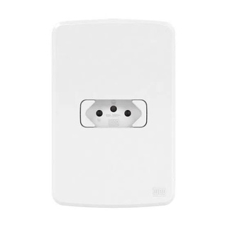 Tomada 2 Pinos com Terra 10 amperes com Placa Weg Composé