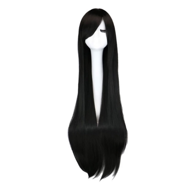 Peruca Lisa com Franja cosplay 70cm Fibra Organica de Alta tempereratura