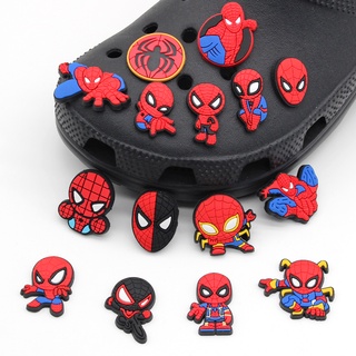 croc 1pcs Jibz DIY Super Herói Sapato Charme Cute Cartoon spiderman PVC Acessórios Para Crocodilos Tamancos Sandálias Decorar Fivela Garota Festa Presentes