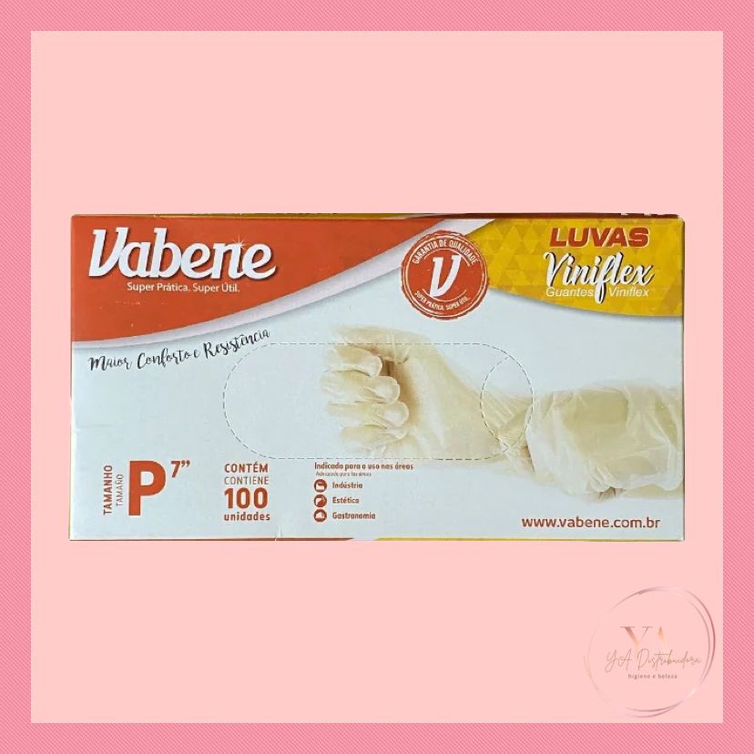 Luva Descartável Viniflex Transparente Vabene C/100 Unidades em Oferta na Shopee