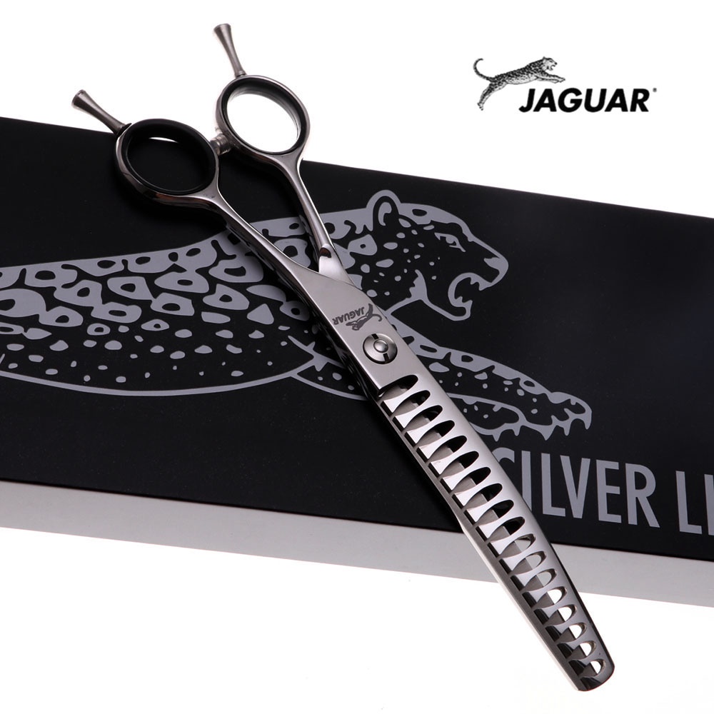 JAGUAR 7'JP 440C 18 Dentes Pet Dog Grooming Tesoura De Cabelo Curvo Corte Barbeiro
