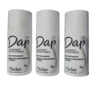 Median DAP - 3 Desodorantes Dap Roll On Sem Perfume 3x55ml