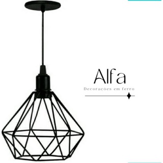 Pendente Diamante-Aramado_Preto em Oferta na Shopee