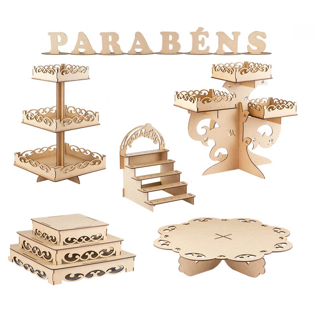 Kit Festa Provençal Decoração Aniversário Mesa De Doces Perfeita Em Mdf 3mm Novo