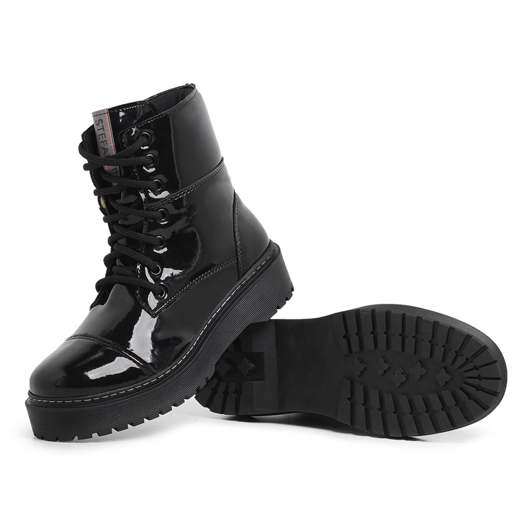 Coturno Feminino Bota Botinha Plataforma Tratorado Cano Curto Stefanini Confort Original