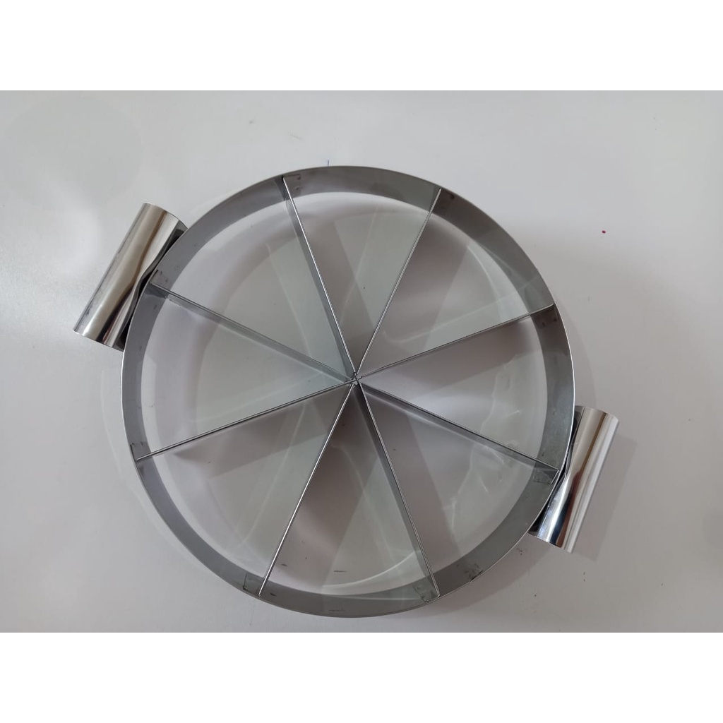Marcador E Cortador De Bolo Torta E Pudim 25 CM DE DIAMETRO  8 Pedaços Em Inox
