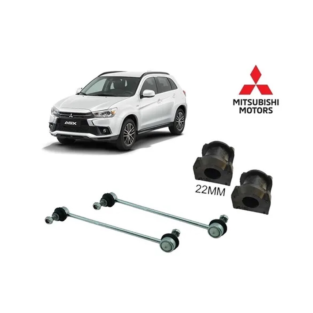 Bieletas Estabilizadora + Buchas Borracha Barra Dianteiras Mitsubishi Asx 2011 2012 2013 2014 2015 A 2020
