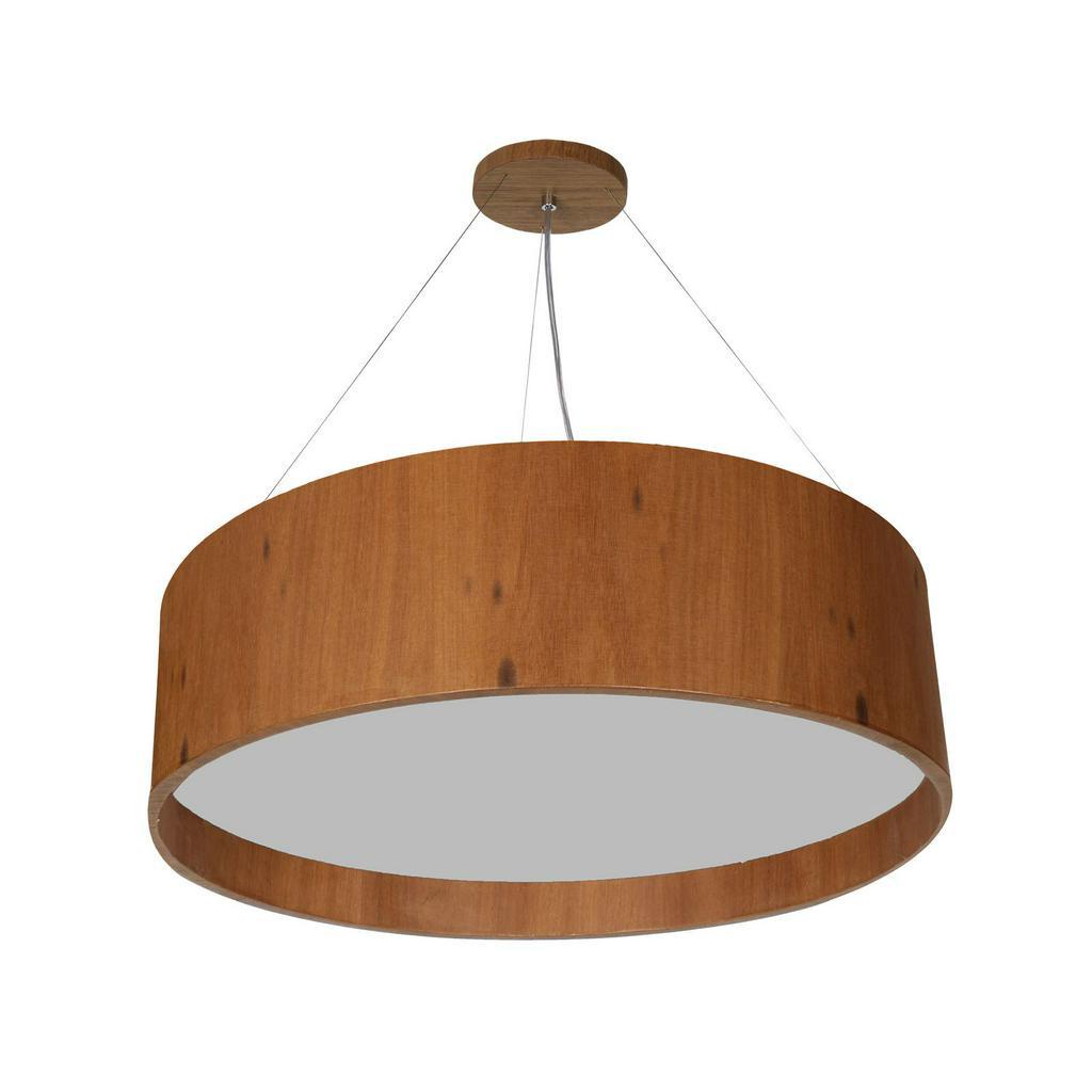 Pendente Wood Redondo 40x40cm - 4 luzes E27