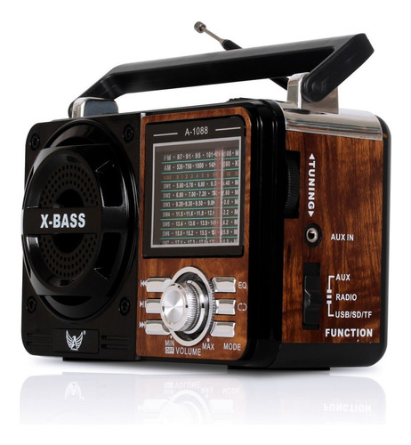 Rádio A Pilha E Tomada Am Fm Sw Pendrive Com Sd Radinho Usb Bateria Recarregavel