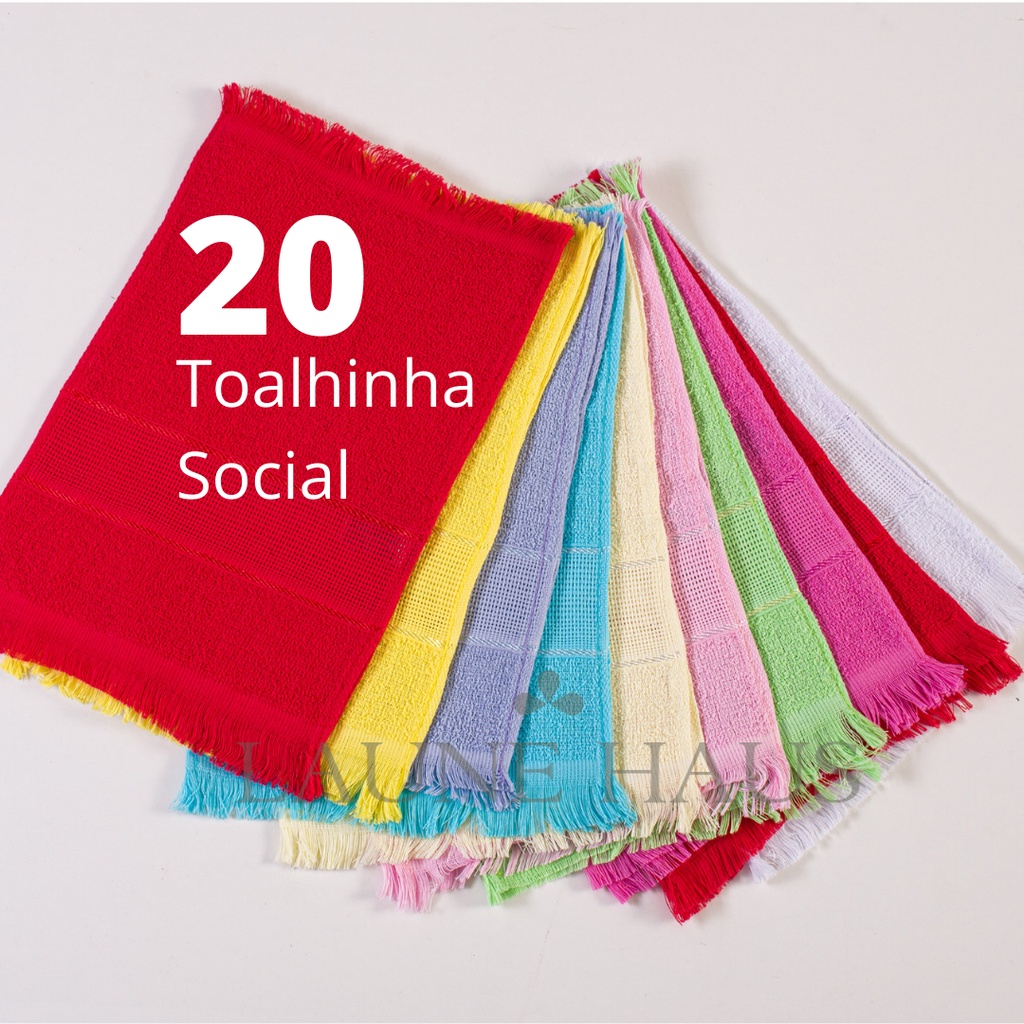 Toalha Social Algodão Com Franja Para Bordar Toalhinha De Mão 20 Unidades em Oferta na Shopee