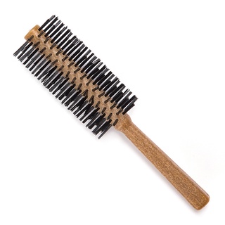 ESCOVA PARA CABELO EM CABO MADEIRA ECOLÓGICA CERDAS REDONDA EM NYLON