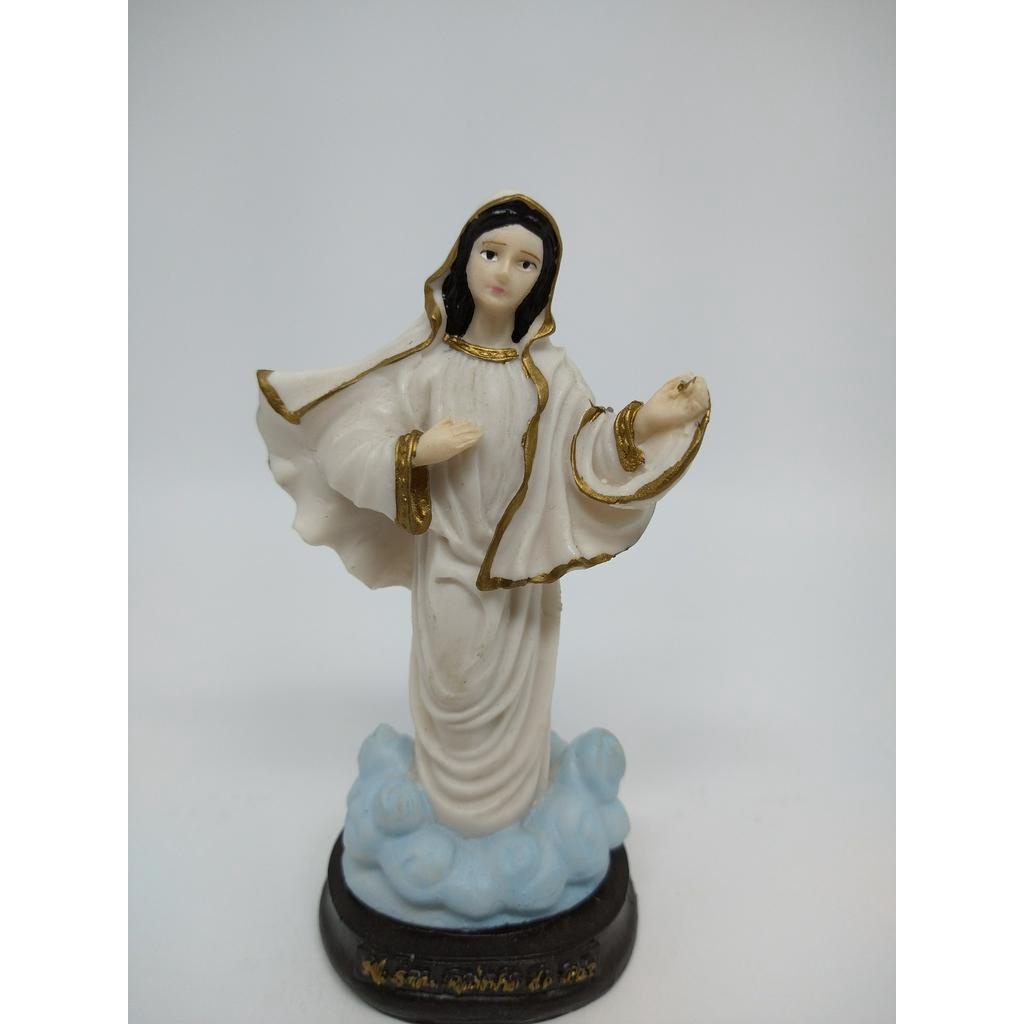 Imagem Nossa Senhora Rainha Da Paz Resina 15cm