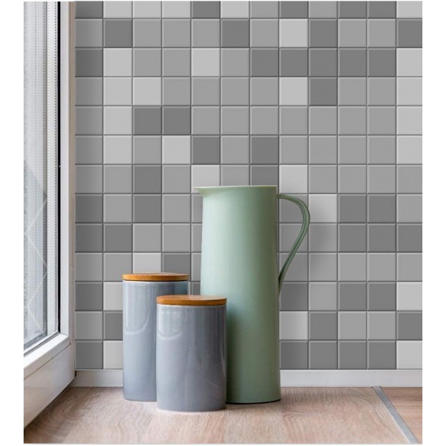 Papel De Parede Pastilha Cinza