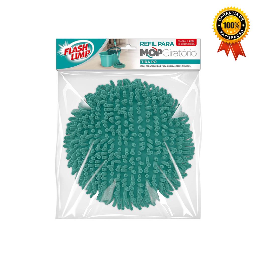 Refil Tira Po para Mop Giratorio Compativel com os modelos (MOP7290, MOP7824, MOP9782, MOP8258, MOP8209-VA, MOP8210), RMOP6315, Flash Limp