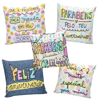 ALMOFADA DE CESTA KIT 5 ALMOFADAS 20x20 ANIVERSÁRIO (ENVIO IMEDIATO)