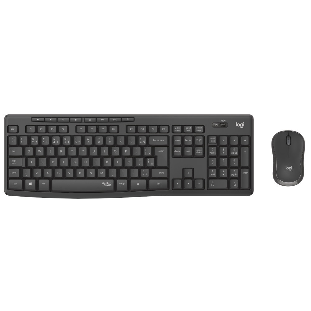Combo Teclado e Mouse Logitech MK295 Silent s/ Fio ABNT2