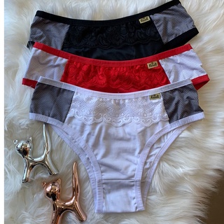 Calcinha estilo Tanga Kit com 3 Tanga Ana microfibra linha lingerie Premium!