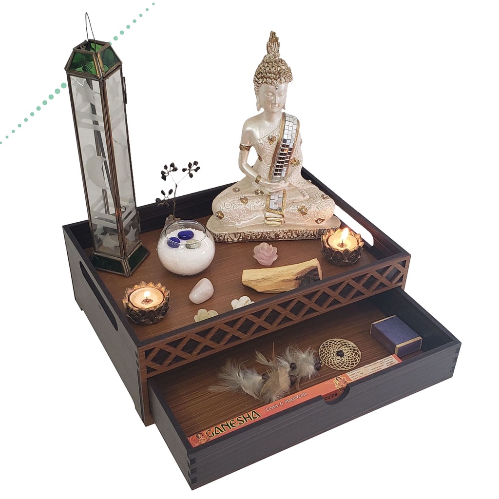 Suporte Altar Imagem Buda Ganesha Oratório Esotérico Caixa com