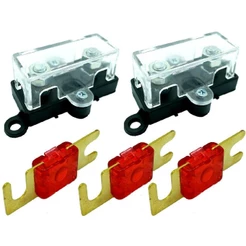 Kit 2 Porta Fusíveis Universal Acrílico Midi e 3 Fusível 50A