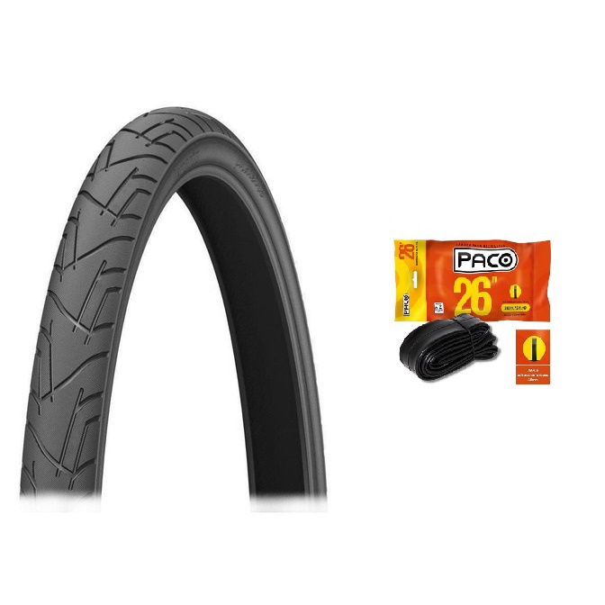 Pneu Bike Levorin Praieiro Aro 26 X 1.95 Slick Balão Bicicleta Mtb Urbano + Câmara de ar 26 Paco Bico Grosso