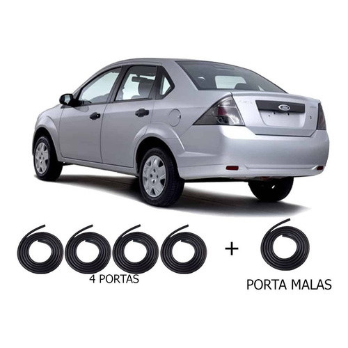Kit Borrachas De Vedação Fiesta Sedan 2004 2005 2006 4 Port em Oferta na Shopee