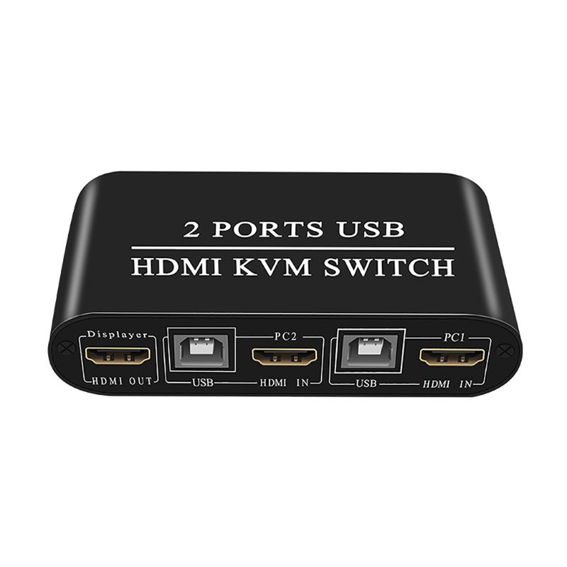 2 Portas Definição Monitor Para KVM Teclado Splitter Switcher Manual USB Fácil Usar